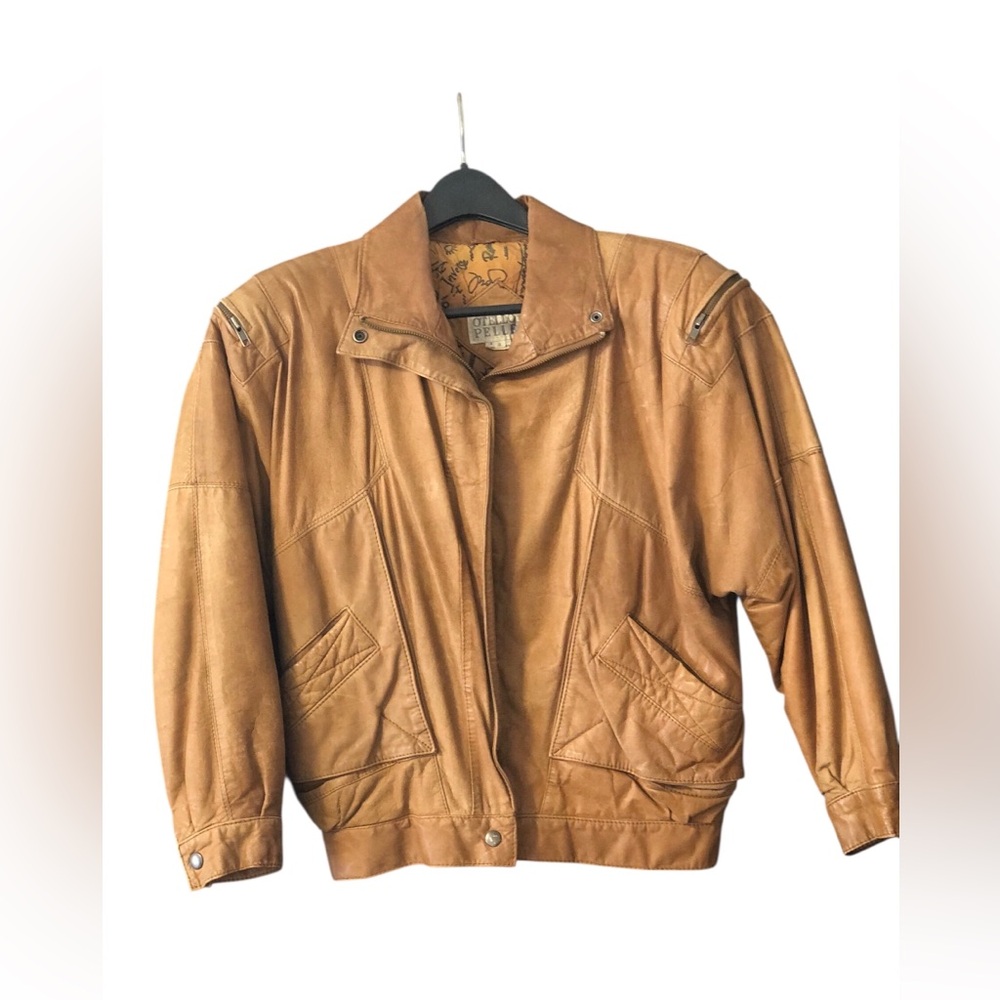 Leather Bomber Jacket - Ladies Size Small. Othello Pelle.